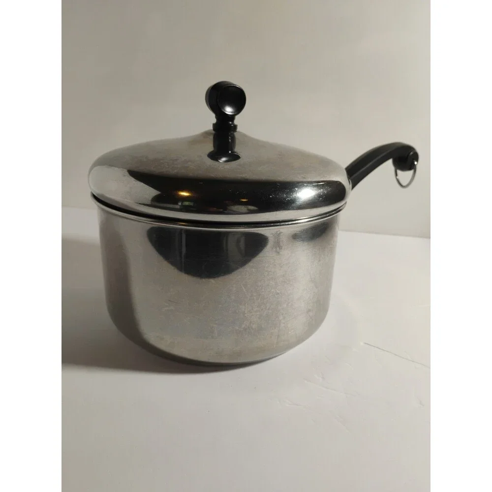 Vintage Farberware Stainless Steel 3 QT Pot W/ Handle & Lid